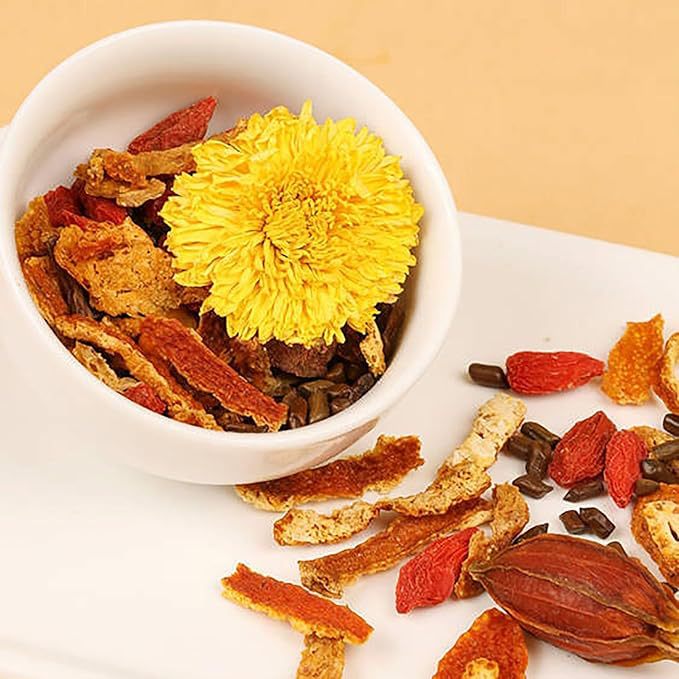 Wellness Herbal Tea Blends - ชาสมุนไพรแดนดิไลออนและโกจิเบอร์รี่ - 50 ซองชา, ผสมผสานจากธรรมชาติพร้อมดอกเบญจมาศและเปลือกส้ม, ชาเพื่อสุขภาพประจำวันปราศจากคาเฟอีน